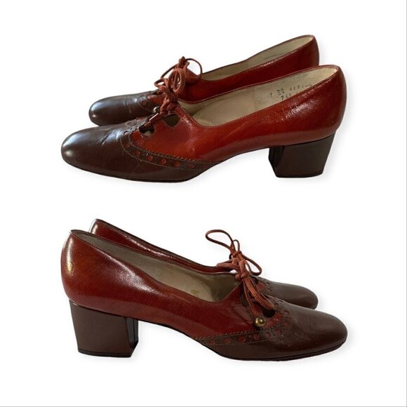 Vintage (Joseph) Larose Mod Spectator Ghillie Brogue Pumps, Size 7 4A (narrow) - Picture 12 of 12